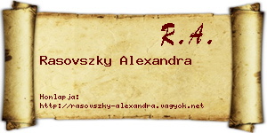 Rasovszky Alexandra névjegykártya