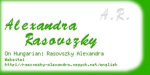 alexandra rasovszky business card